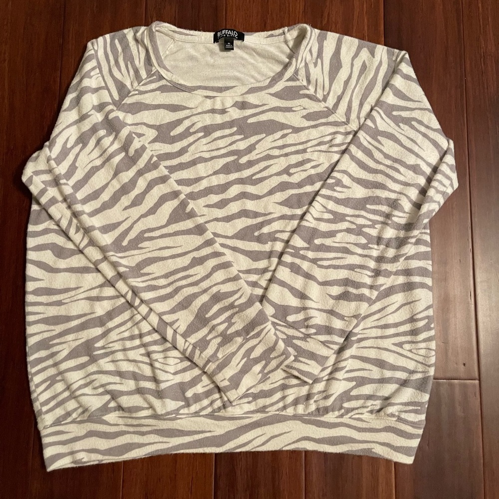 Buffalo David Bitton Sweater Womens Sz XL White Long Sleeve Knitted Pullover